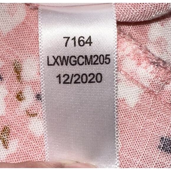 Aeropostale Pink Floral Dress Size Medium Fit Flare Coral Flowers Off Shoulder - Picture 5 of 5
